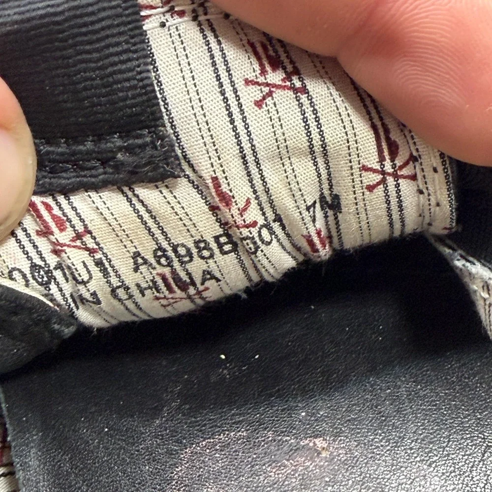 Size 7M John‎ Varvatos Bootleg Black Mens Low Top Lace-Up Athletic Sneakers